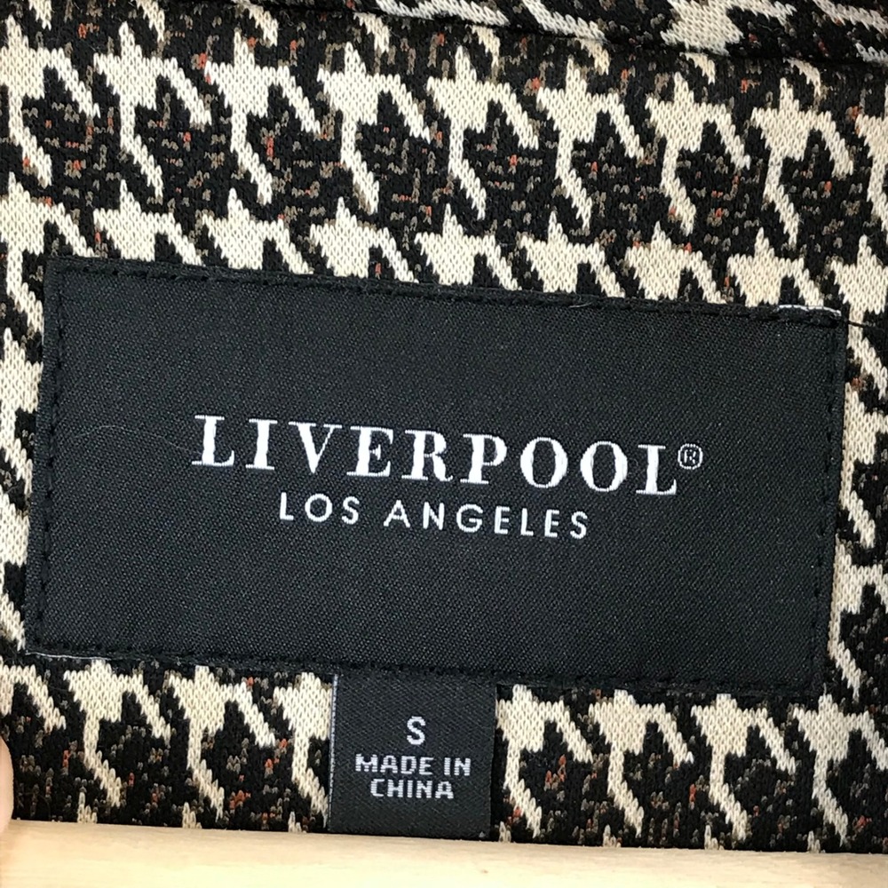 LIVERPOOL LOS ANGELES Womens Houndstooth Blazer Jacket Size S Button Brown - Picture 3 of 10